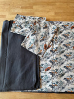 Charcoal Parasol Border Bed Sheet Set