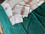 Emerald Bloom Border Bed Sheet Set
