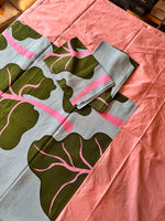 Peachy Monstera Border Bed Sheet Set