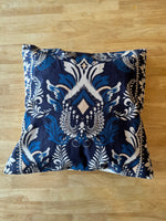 The Midnight Ikat Damask Cushion Cover