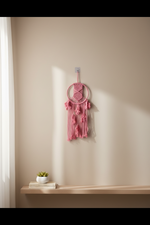 Small: Dusty Rose Macrame Dreamcatcher