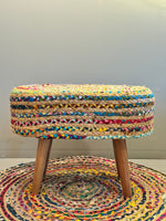 Braided Chroma Oval Ottoman