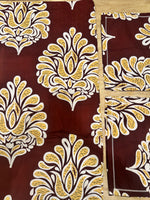 Oliver King Size Bedsheet: Royal Amber Damask