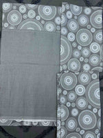 Smoke & Silver Mandala Handloom Border Bedsheet