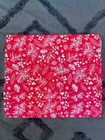 Crimson Winter Frost Handloom Border Bedsheet