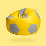 Yellow & Green Soccer Football Bean Bag with Beans – Premium Sports Lounge Seating