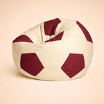 Cream & Wine Red Soccer Football Bean Bag with Beans – Premium Designer Sports Seating