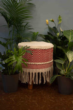 Rose Chevron Ottoman (37*39 cm)