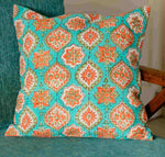 Sea Green Handblock Print Cushion Cover