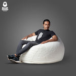 White Fur Bean Bag with Beans – Luxurious Comfort in Elegant White