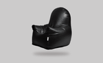 Black Armchair Cover Only - Leather Bean Bag