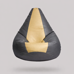 Classic Sac Grey & Beige Multicolor Leatherette Bean Bag Chair – Elegant Designer Seating