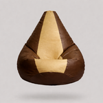 Classic Sac Light Brown & Beige Multicolor Leatherette Bean Bag Chair – Timeless Luxury Seating