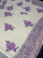 Royal Purple Floral Jute Bedsheet