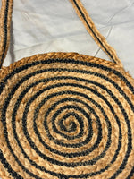 Spiral Jute Sling Bag – Black & Natural Twine Round Charm