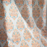 Elegant Orange‑Blue Paisley Kalamkari Curtain