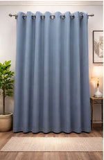 Elegant Dusty Blue Ring‑Top Blackout Curtains