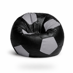 Black & Grey Soccer Football Bean Bag with Beans – Ultimate Sports Lounge Seating