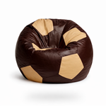 Choco Brown & Beige Soccer Football Bean Bag with Beans – Elegant Sports Lounge Seating