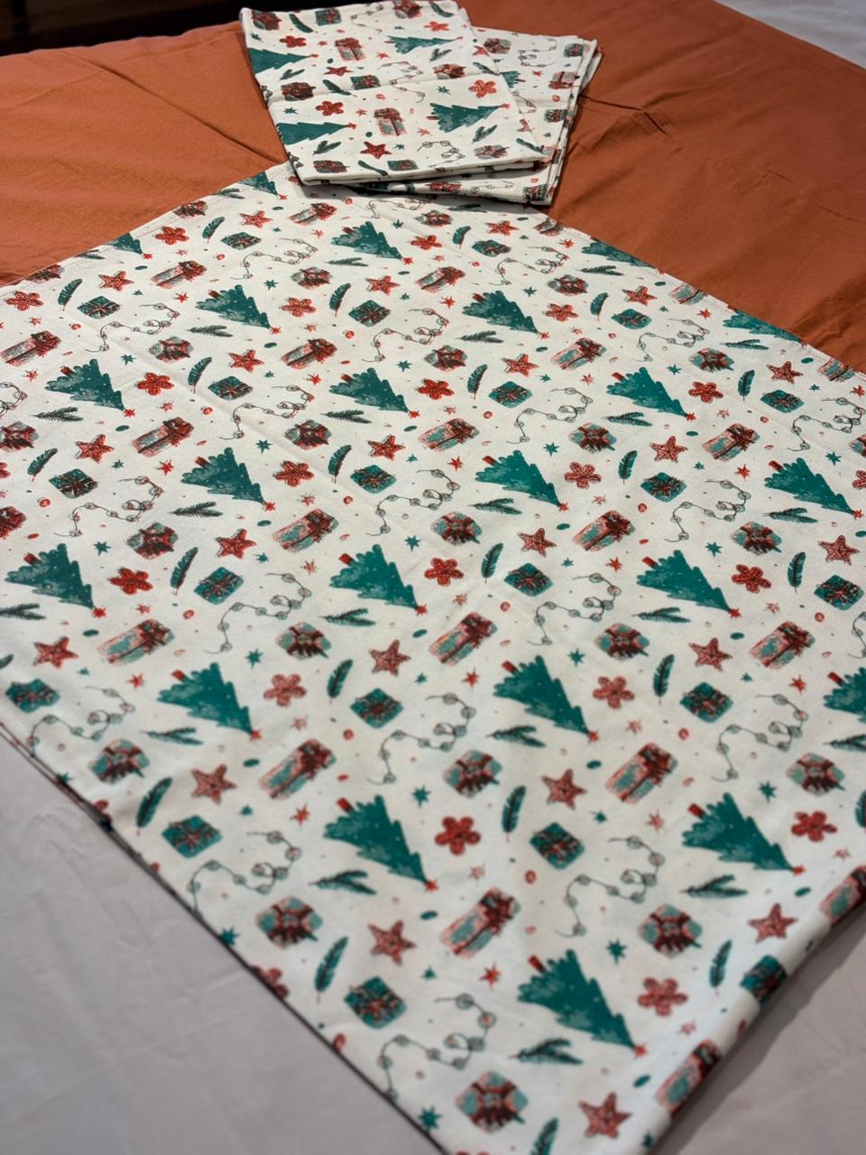 RUSTIC CHRISTMAS CHARM BORDER BEDSHEET