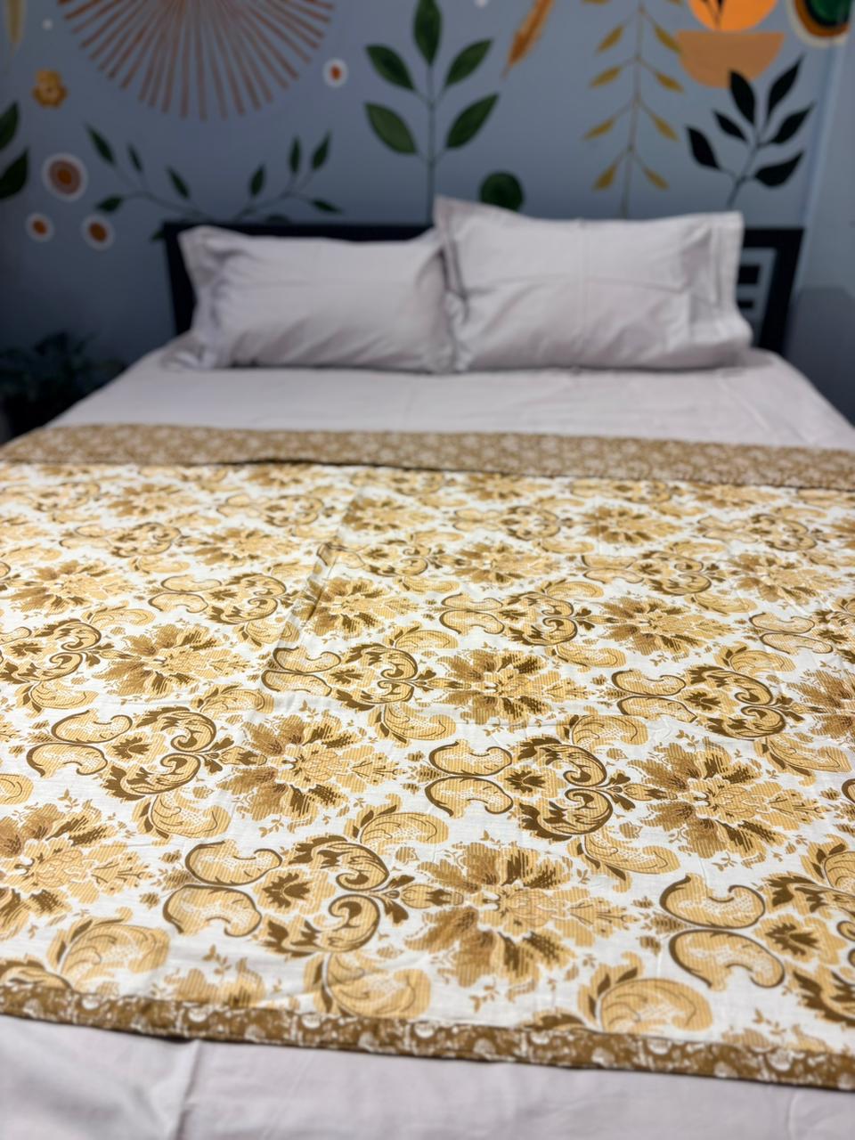 GOLDEN FLORAL SINGLE DOHAR