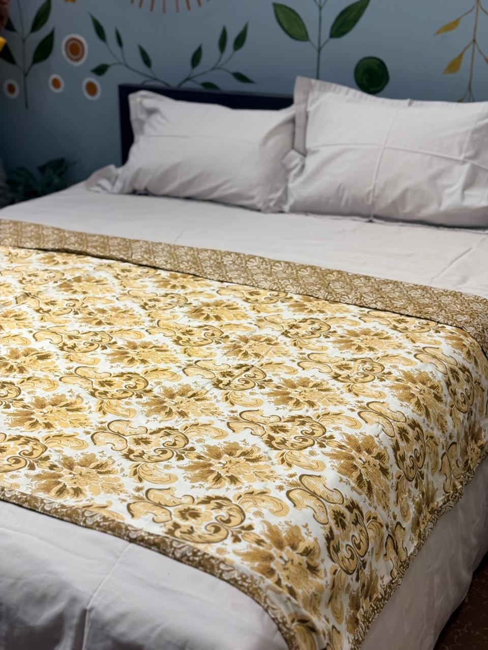 GOLDEN FLORAL SINGLE DOHAR