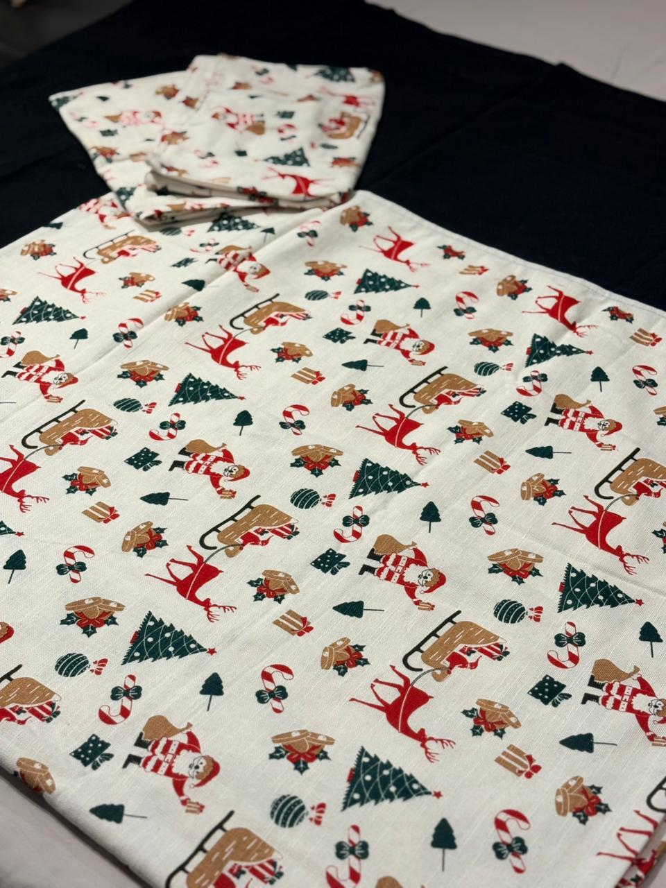 CHRISTMAS SANTA CLAUS PATTERN  BORDER BEDSHEET