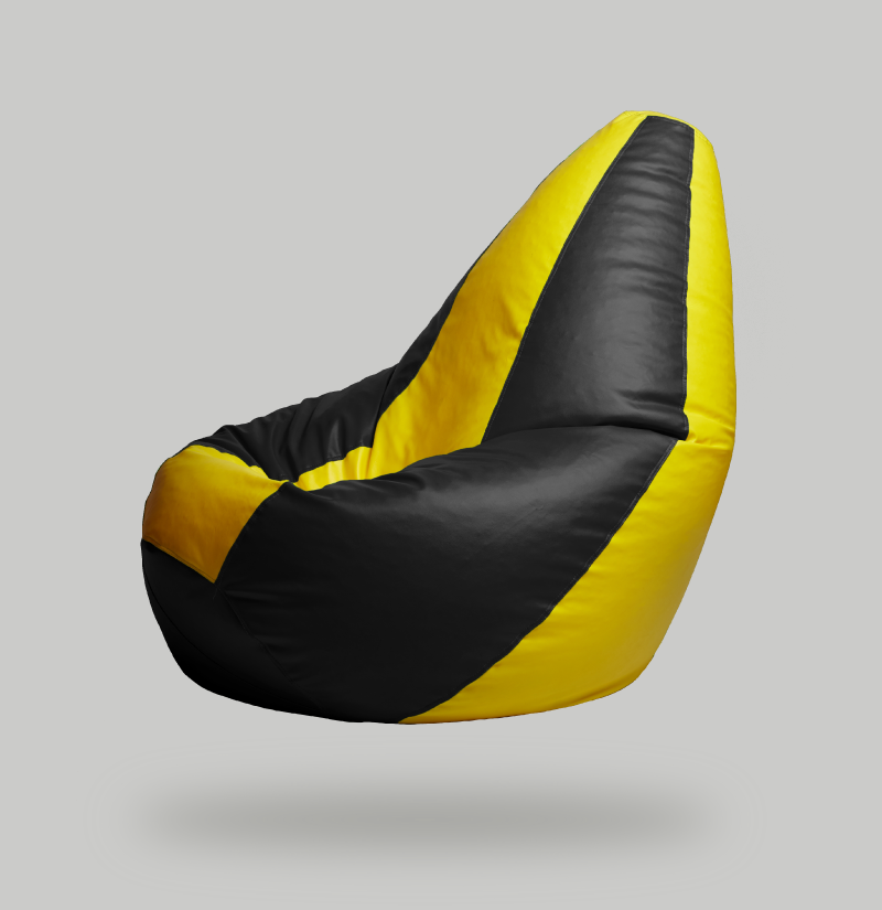 Black & Yellow Multicolor Bean Bag with Beans