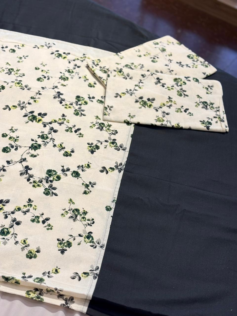 CLASSIC GREEN FLORAL BORDER BEDSHEET