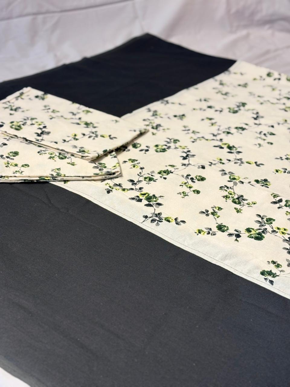 CLASSIC GREEN FLORAL BORDER BEDSHEET