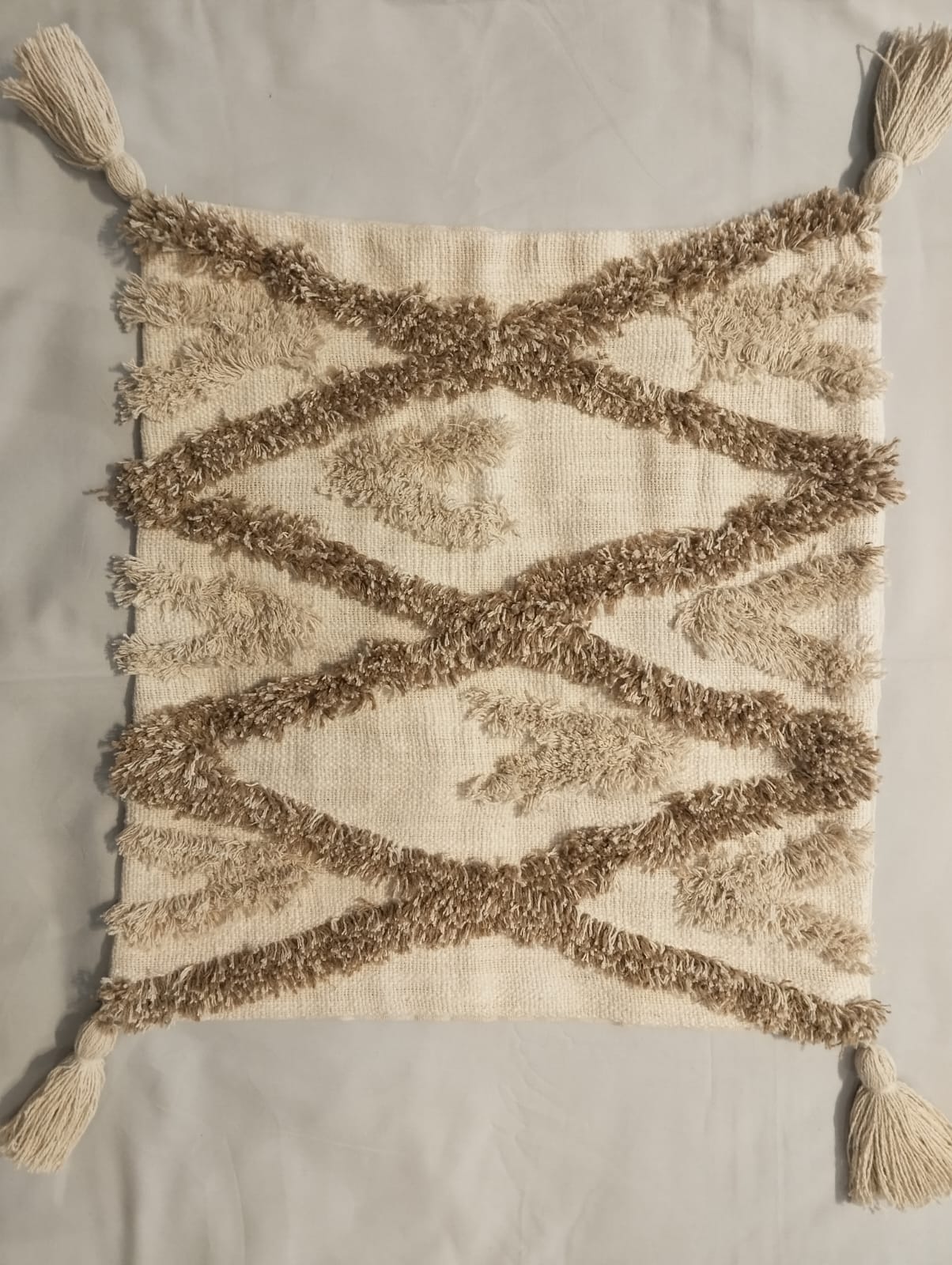 IVORY SANDS TEXTURED BOHO TUFTED CUSHION COVER