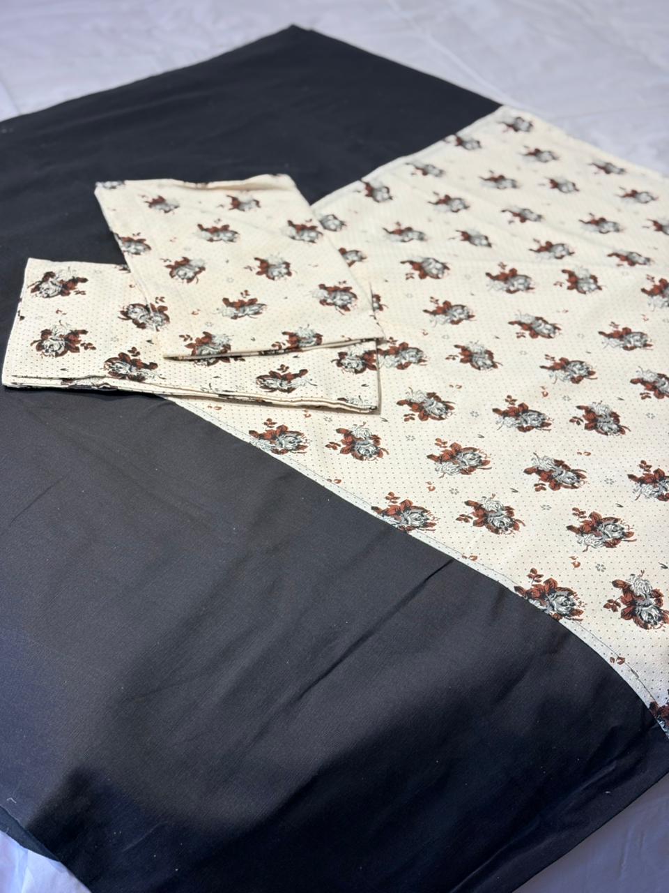 CLASSIC CREAM FLORAL PRINT BORDER BEDSHEET