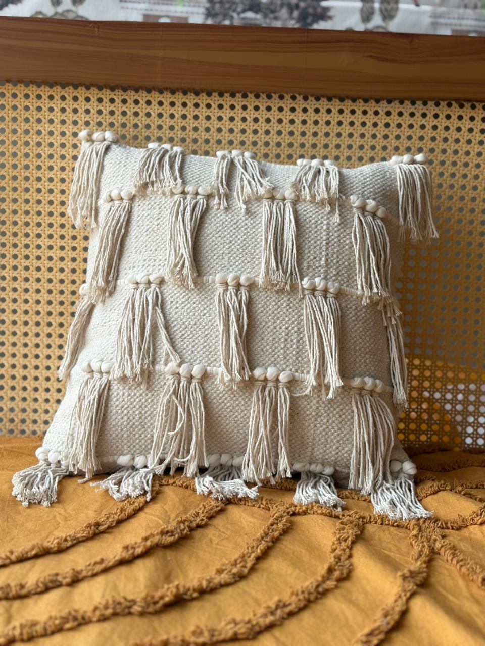 BOHO TESSEL TEXTURED CUSHION COVER