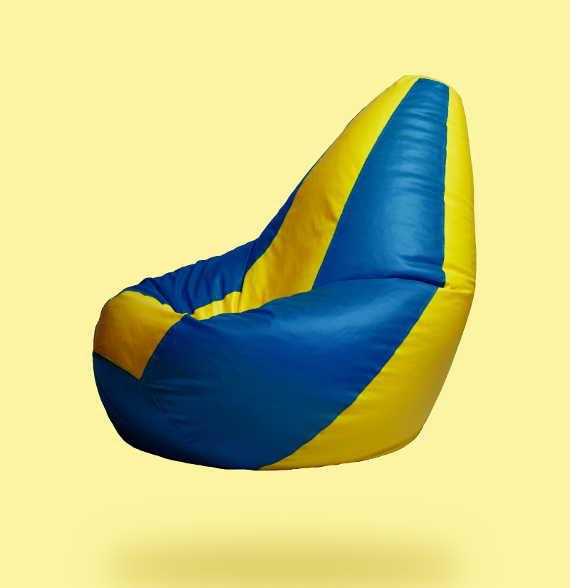 Blue & Yellow Multicolor Classic Sac Bean Bag Cover Only