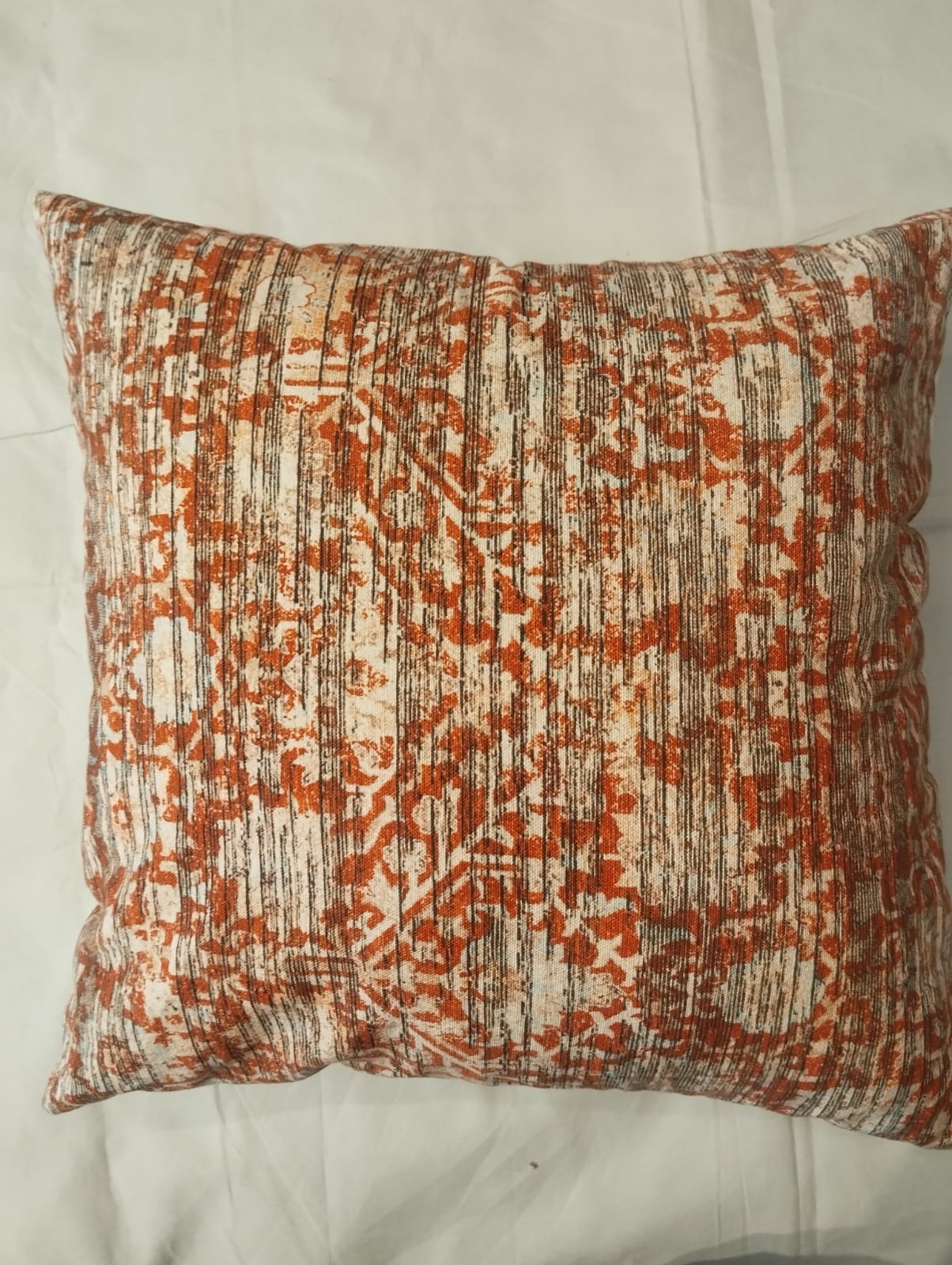 Rustic Orange Abstract Tapestry Cushion Cover