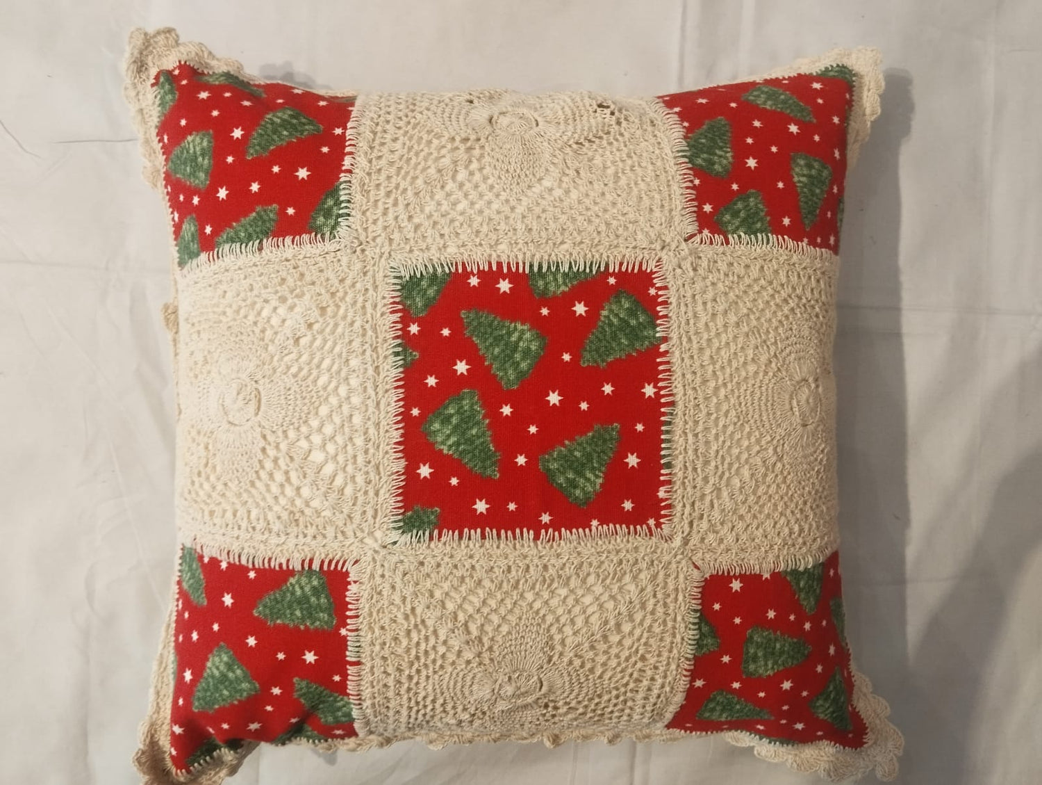 Christmas Tree Patchwork Cushion Cover