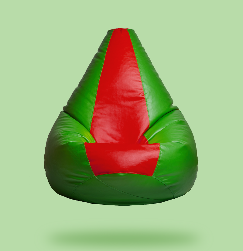 Green & Red Multicolor Classic Sac Bean Bag Cover Only