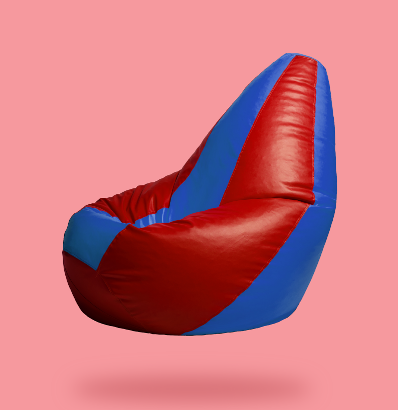 Red & Blue Multicolor Bean Bag with Beans