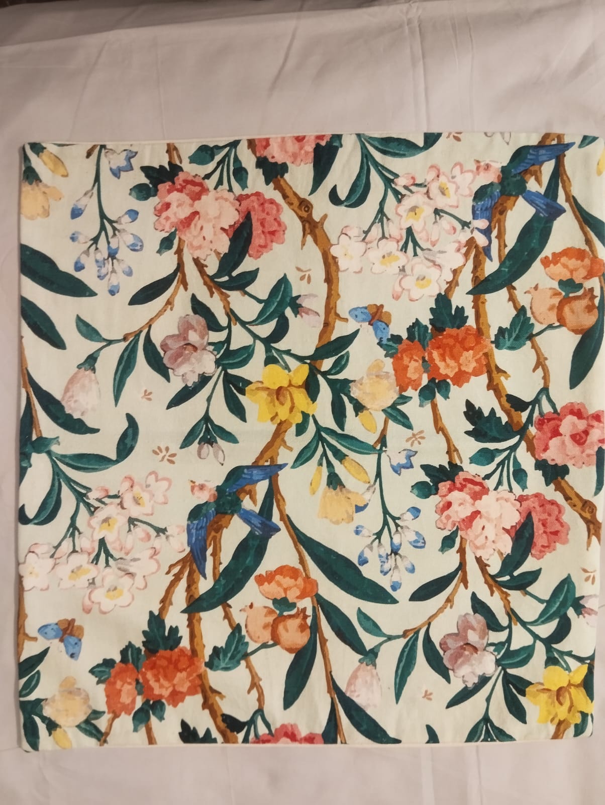 Floral Whisper with Blue Bird Elegance