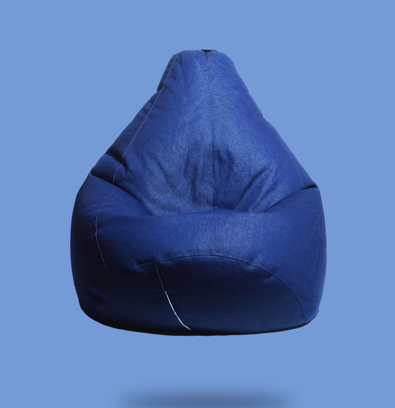 Denim Classic Sac Bean Bag with Beans
