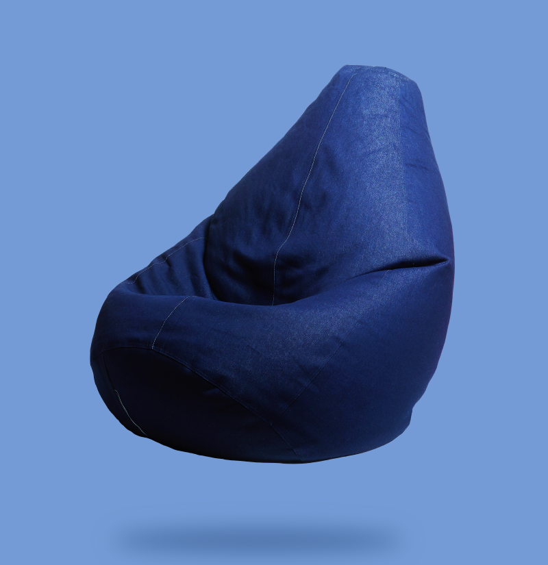 Denim Classic Sac Bean Bag with Beans
