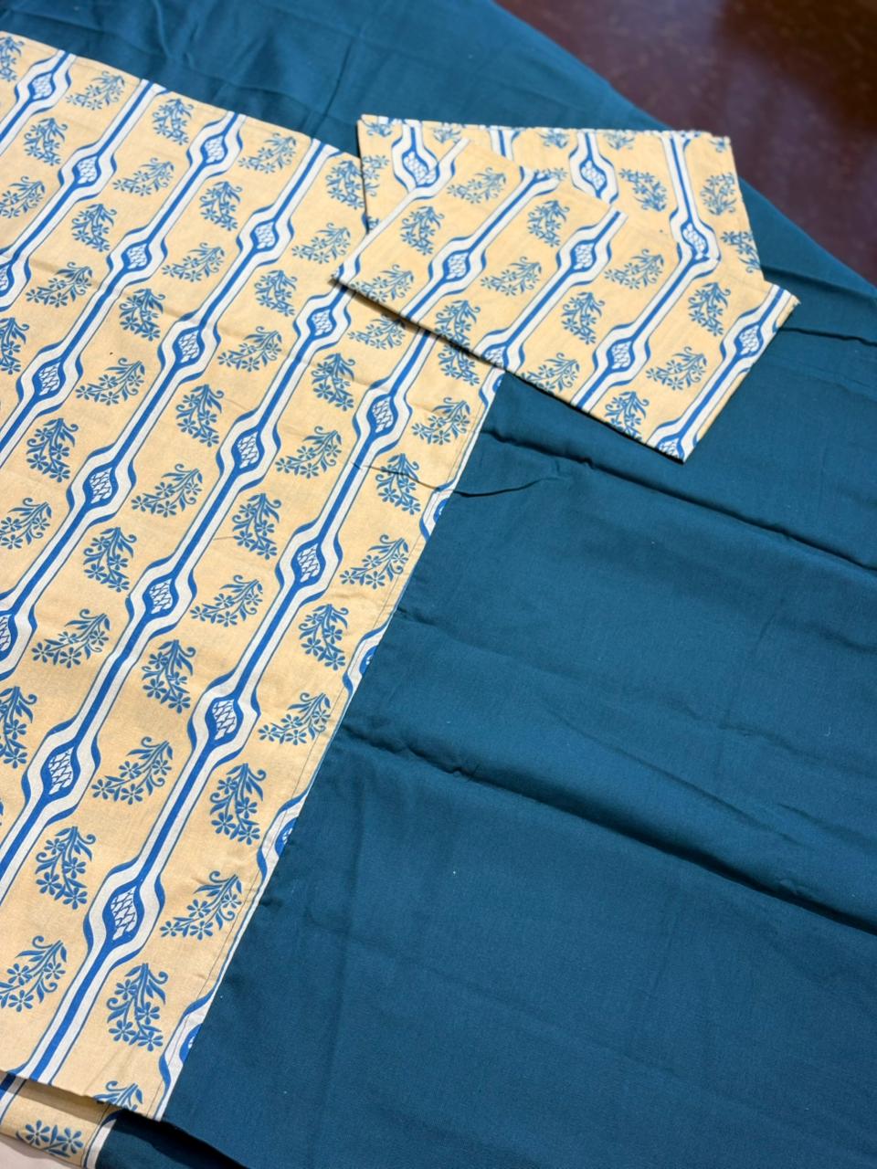 HERITAGE PRINT BLUE BORDER BEDSHEET