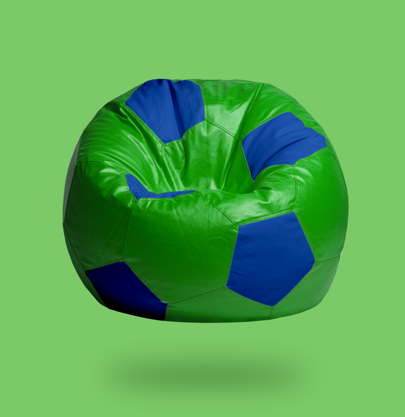 Green and Blue Soccer Football Bean Bag Cover Only