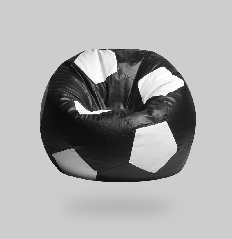 BLACK AND WHITE Soccer Football Bean Bag Cover Only
