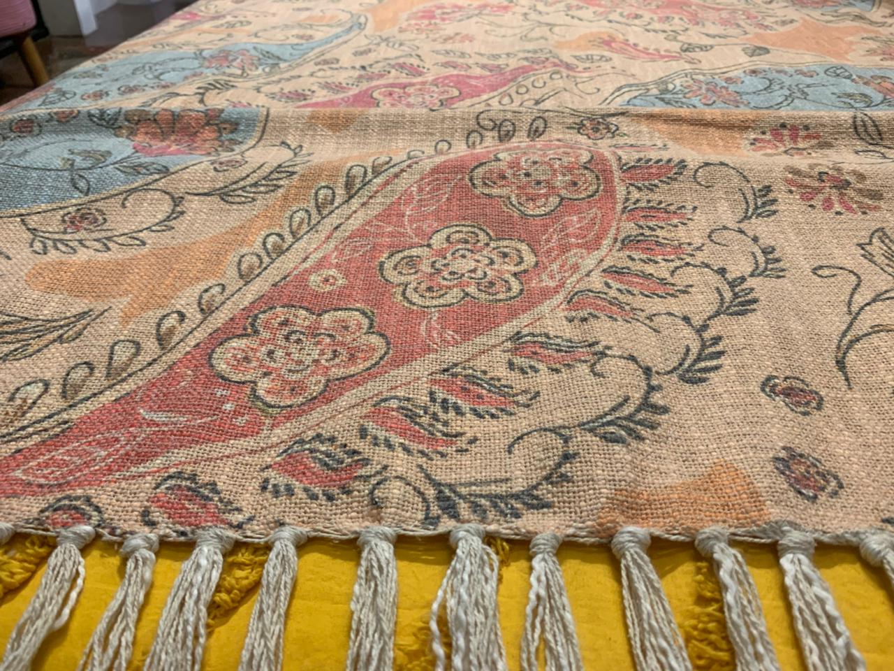 TRADITIONAL INDIAN KALAMKARI INSPIRED SOFA THROW