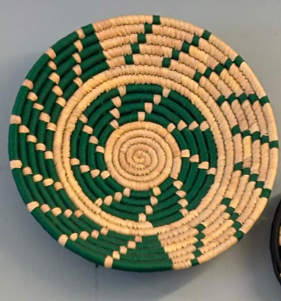 Emerald Spiral Sabai Grass Wall Hanging