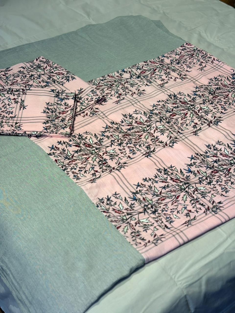 ELEGANT PINK FLORAL BORDER BEDSHEET
