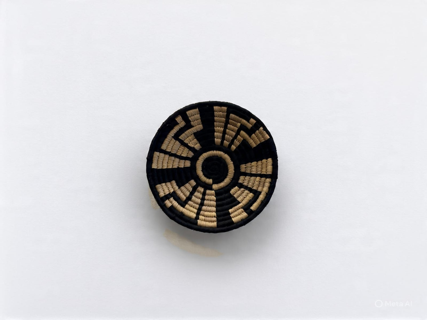 Black & Beige Sunburst Sabai Grass Wall Hanging