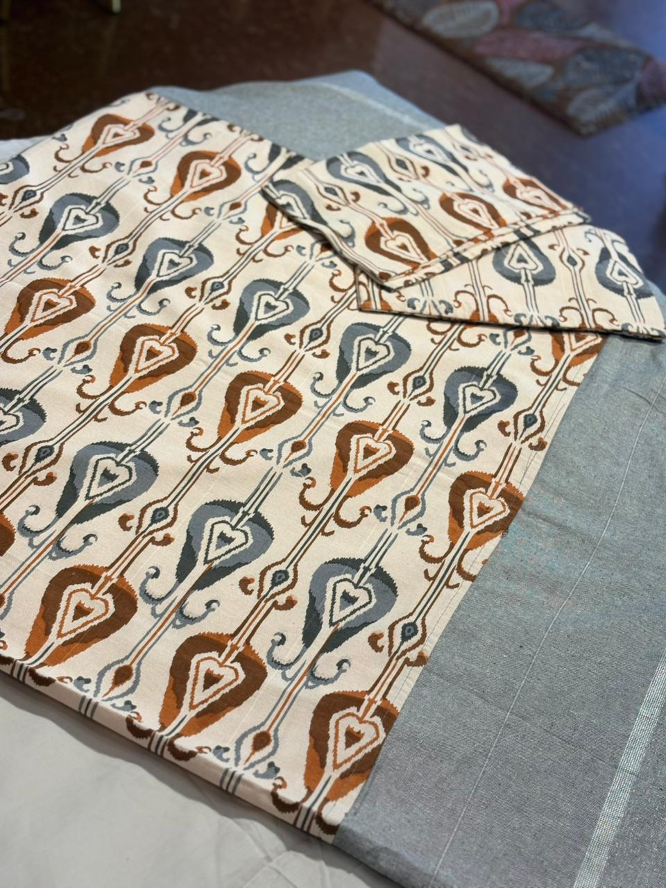 IKAT PATTERNED QUEEN BORDER BEDSHEET