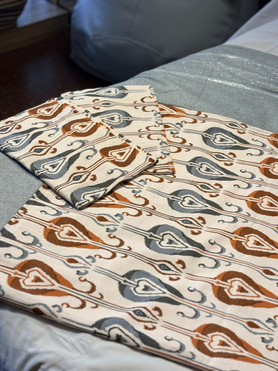IKAT PATTERNED QUEEN BORDER BEDSHEET